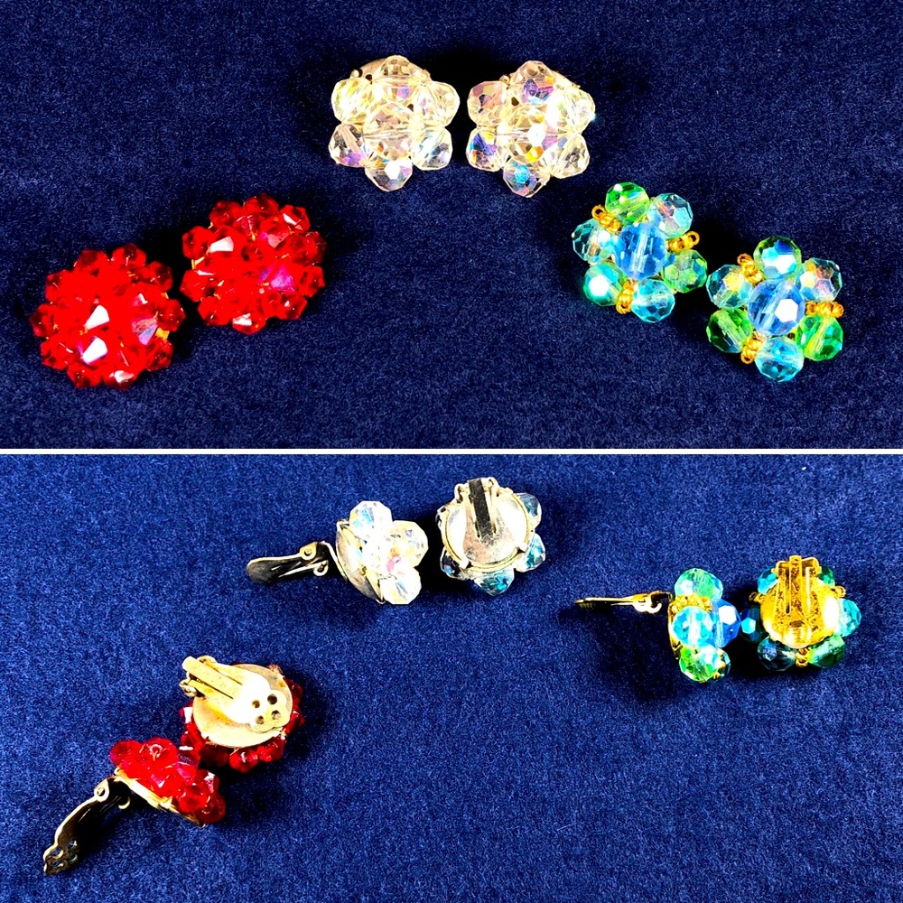 Art deco clip on earring set